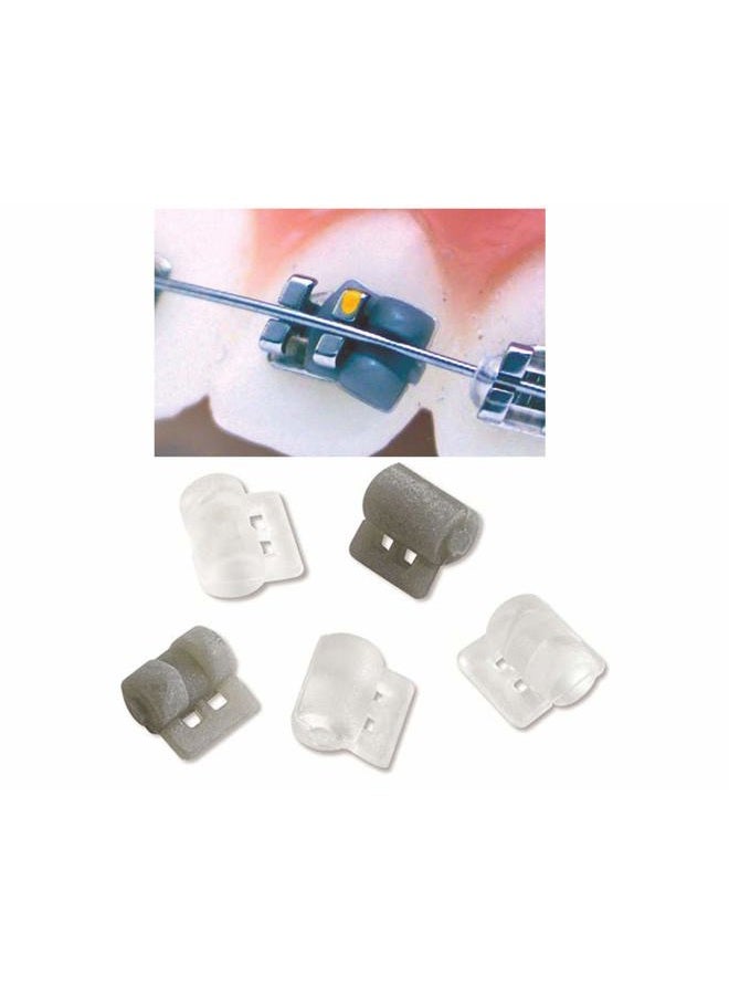 DentalSmile 100 قطعة من الأوتاد الدوارة التقويمية حزام الربط وسادة دوارة مطاطية مرنة للأسنان (شفافة) - Image 1