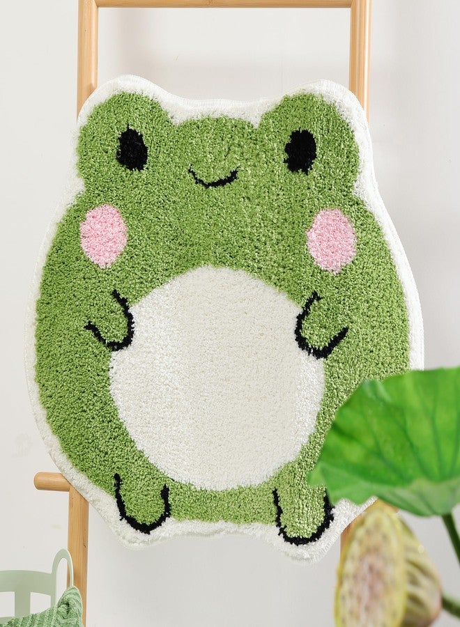 Panstar Cute Bath Mat Non Slip Frog Bath Rug for Bathroom, Luxury Absorbent Bathroom Mats, Fun Animal Shaped Shaggy Shower Rugs Washable Bathroom Decor - Image 2