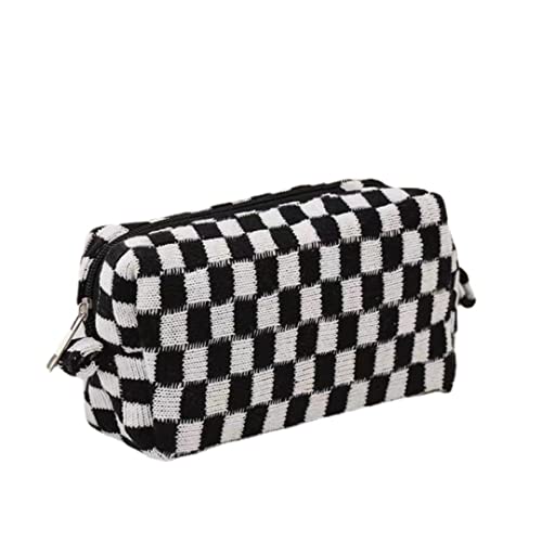 XPONNI Small Cosmetic Bag Cute Makeup Bag Y2k Accessories Aesthetic Make Up Bag Y2k Purse Cosmetic Bag for Purse (Black) - Image 1