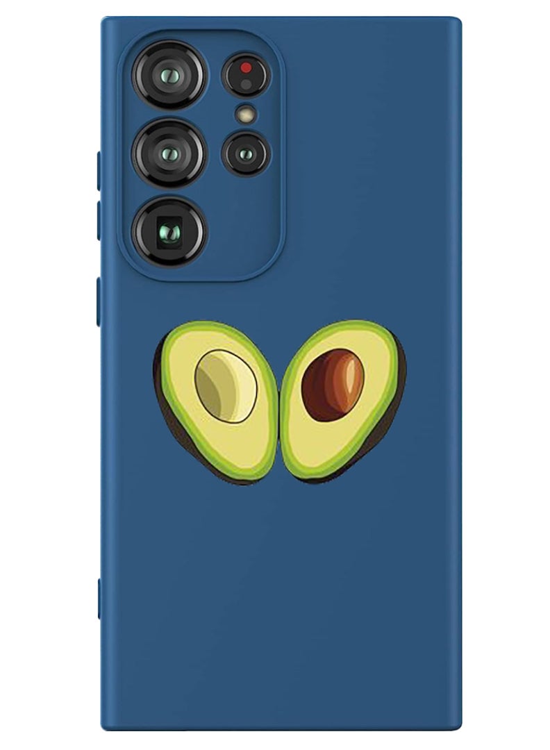 Theodor Protective Slim Fit Case Liquid Silicone Cover with Full Body Protection Anti-Scratch Shockproof Case For Samsung Galaxy S24 Ultra (Blue) - Avacado Open - Image 1