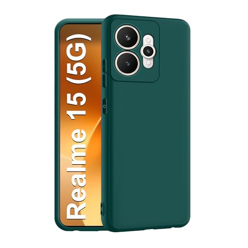 CEDO Back Cover for Realme 15 (5G) | Camera Bump Protection & Inner Velvet Fabric Lining | Ultra Slim Matte Soft Rubberised Case Cover (Green) - Image 1
