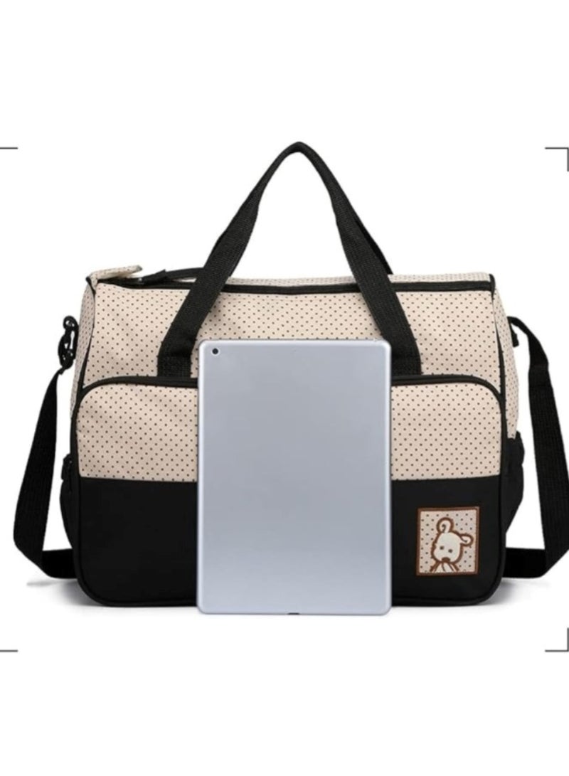 مجموعة حقيبة حفاضات الأطفال الأنيقة باللون البيج - Image 5