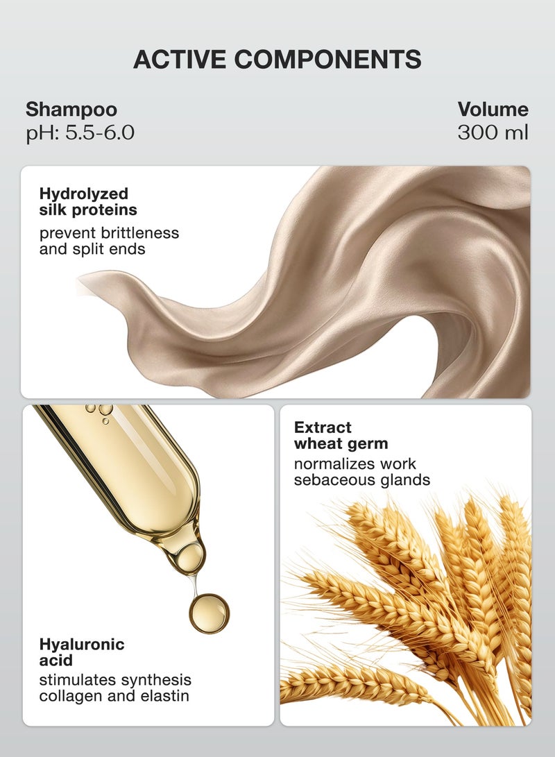 تاش شامبو فلاريو المرطِّب. يعيد توازن الترطيب للشعر وفروة الرأس، ينعّم ويفك تشابك الشعر، ينظف بلطف من الشوائب. شامبو طبيعي (300 مل) - Image 2