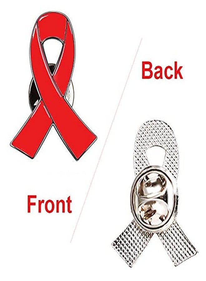 Alodidae Red Ribbon Pin 25 Pcs AIDS Awareness Lapel Brooch Hope Pins - Image 2