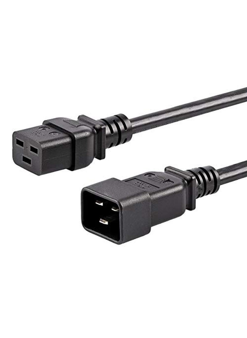 Startech.com StarTech.com 10ft (3m) Heavy Duty Extension Cord, IEC 320 C19 to IEC 320 C20 Black Extension Cord, 15A 250V, 14AWG, Heavy Gauge Power Extension Cable, HeavyDuty AC Power Cord, UL Listed (PXTC19201410)  - Image 1