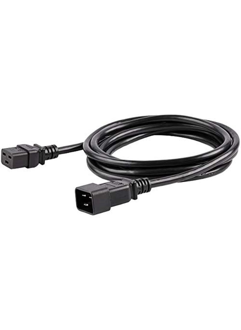 Startech.com StarTech.com 10ft (3m) Heavy Duty Extension Cord, IEC 320 C19 to IEC 320 C20 Black Extension Cord, 15A 250V, 14AWG, Heavy Gauge Power Extension Cable, HeavyDuty AC Power Cord, UL Listed (PXTC19201410)  - Image 2