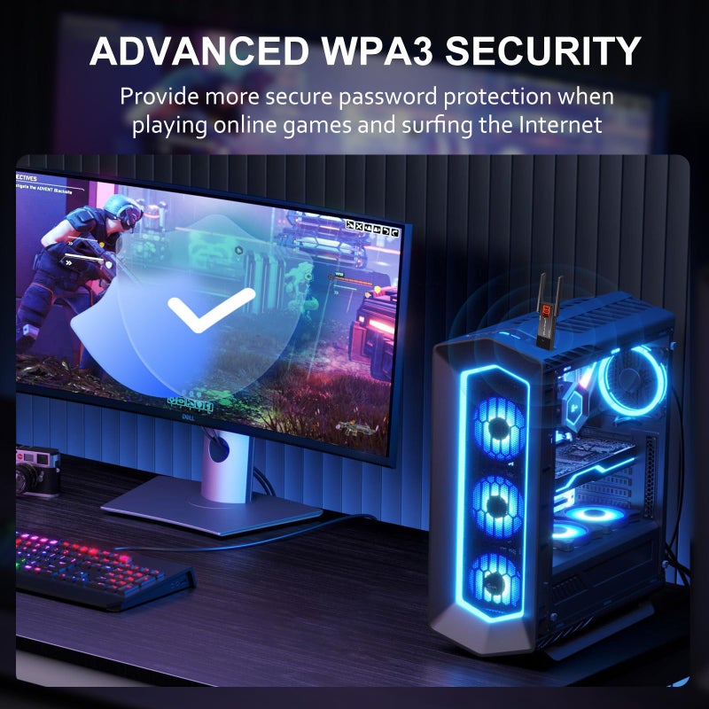 Panda Wireless PAU0F AXE3000 Tri Band (2.4/5 / 6 GHz) WiFi 6E USB 3.0 Adapter - Windows 10/11, Zorin, MX Linux, EndeavourOS, Mint, Ubuntu, Manjaro, openSUSE, Fedora, Kali and Raspbian - Image 4