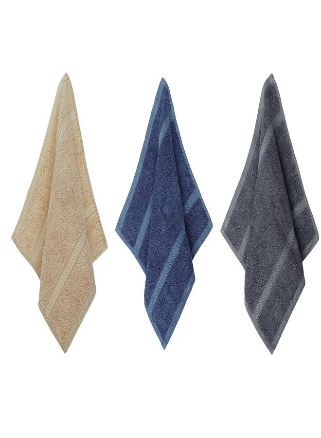 Velve 100% Bamboo Face Towel | Ultra Soft, Absorbent & Quick Dry Towels for Facewash, Gym, Travel, Sports | Suitable for Sensitive Skin | Pocket Size & Easy to Carry | Set of 3-Royal Blue, Beige, Grey - Image 2