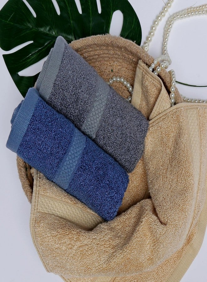 Velve 100% Bamboo Face Towel | Ultra Soft, Absorbent & Quick Dry Towels for Facewash, Gym, Travel, Sports | Suitable for Sensitive Skin | Pocket Size & Easy to Carry | Set of 3-Royal Blue, Beige, Grey - Image 4