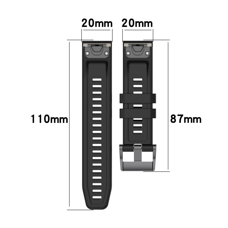 S-TOP For Garmin Fenix 7S 20mm Silicone Solid Color Watch Band(Dark Green) - Image 3