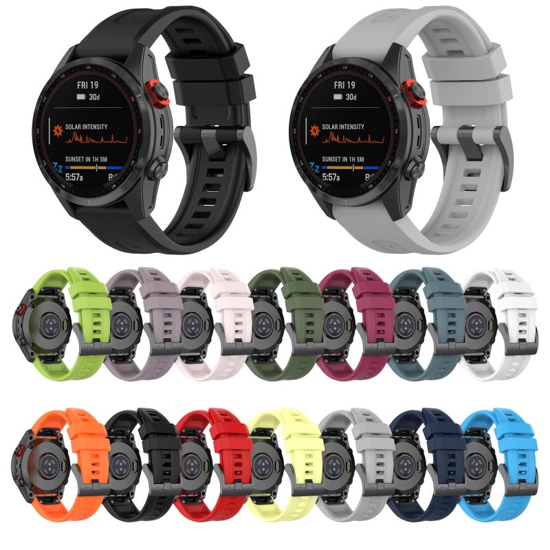 S-TOP For Garmin Fenix 7S 20mm Silicone Solid Color Watch Band(Dark Green) - Image 2