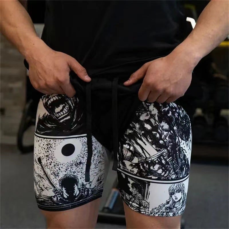 Huo Ying Series Shorts 3D Digital Printing Dragon Ball Double Layer Beach Pants E-Commerce Supply - Image 1