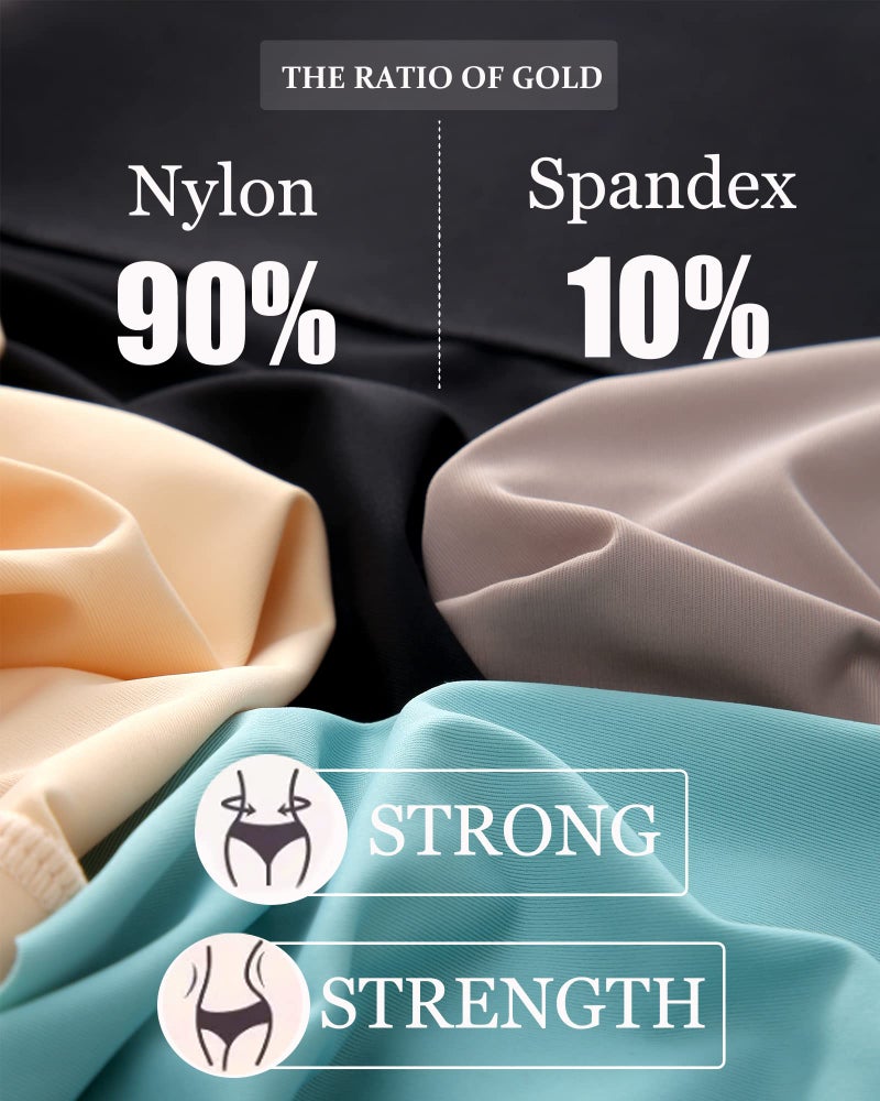 FINETOO Tummy Control Underwear for Women High Waisted Nylon Brief No Show Womens Bikini Seamless Panties 4pack S-XXXL - Image 2