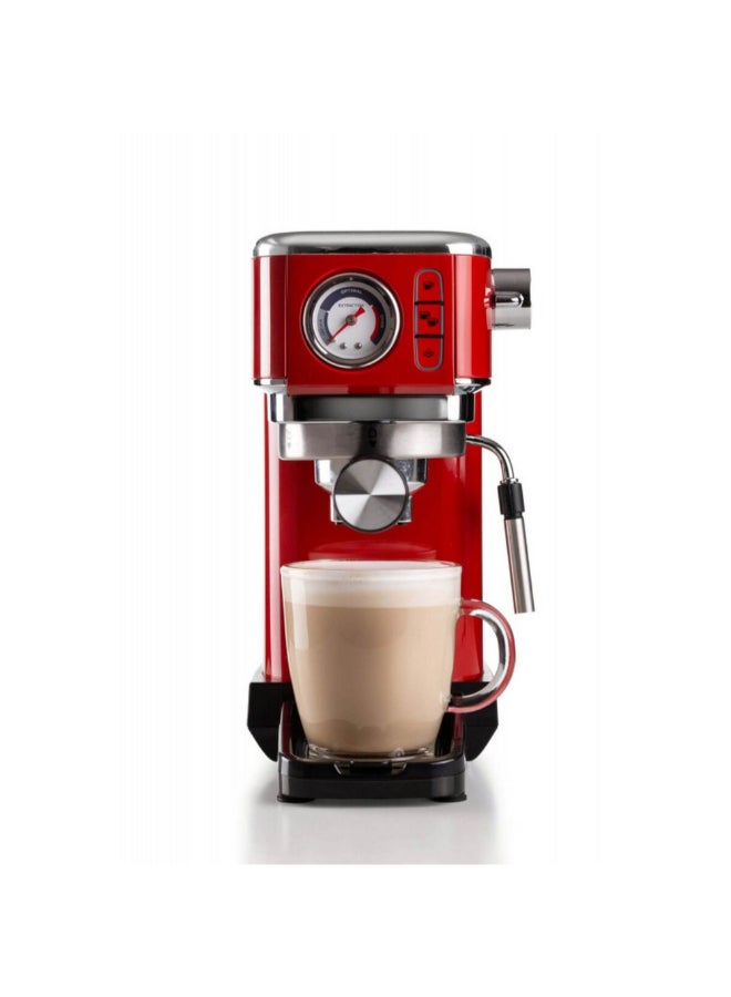 أريتي 1300W Metal Slim Espresso Machine with Pressure Gauge Red 29 x 14 x 34 cm 00M138133ARSA 1.1 L 1300 W 00M138133ARSA red - Image 3
