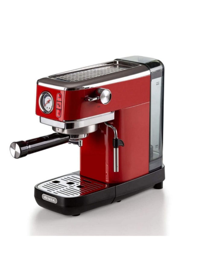 أريتي 1300W Metal Slim Espresso Machine with Pressure Gauge Red 29 x 14 x 34 cm 00M138133ARSA 1.1 L 1300 W 00M138133ARSA red - Image 2