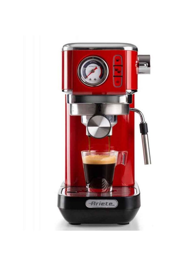 أريتي 1300W Metal Slim Espresso Machine with Pressure Gauge Red 29 x 14 x 34 cm 00M138133ARSA 1.1 L 1300 W 00M138133ARSA red - Image 1