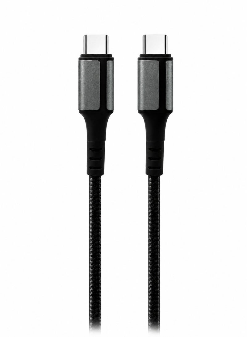 Belk  BL-S13 60W USB Type C to Type C Fast Charging Cable 3 Meter PD Charging Cord, High Speed Data Sync USB C Cable, Braided Nylon Cable for Smartphones, Tablets, Laptops, Power Banks, USB C Devices, Durable Long Charging Cable Black - Image 1