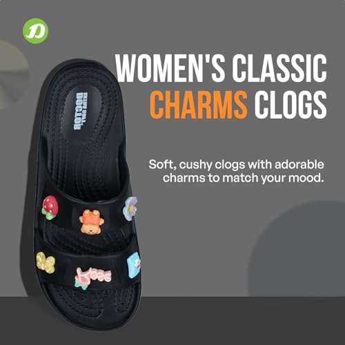 DOCTOR EXTRA SOFT Women’s Comfort Double Straps EVA Slip-On Slippers with Cute Charms| Lightweight, Trendy Summer Beach, Pool, Indoor & Outdoor Wear Slide| Soft Cushion Sole Sandals Daily Mules D-540 - Image 3