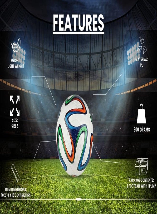 اكستروك كرة قدم XTROKE PVC مع مضخة - كرة متينة ومقاومة للعوامل الجوية ومناسبة للعب على جميع الأسطح (مقاس 05) - Image 3