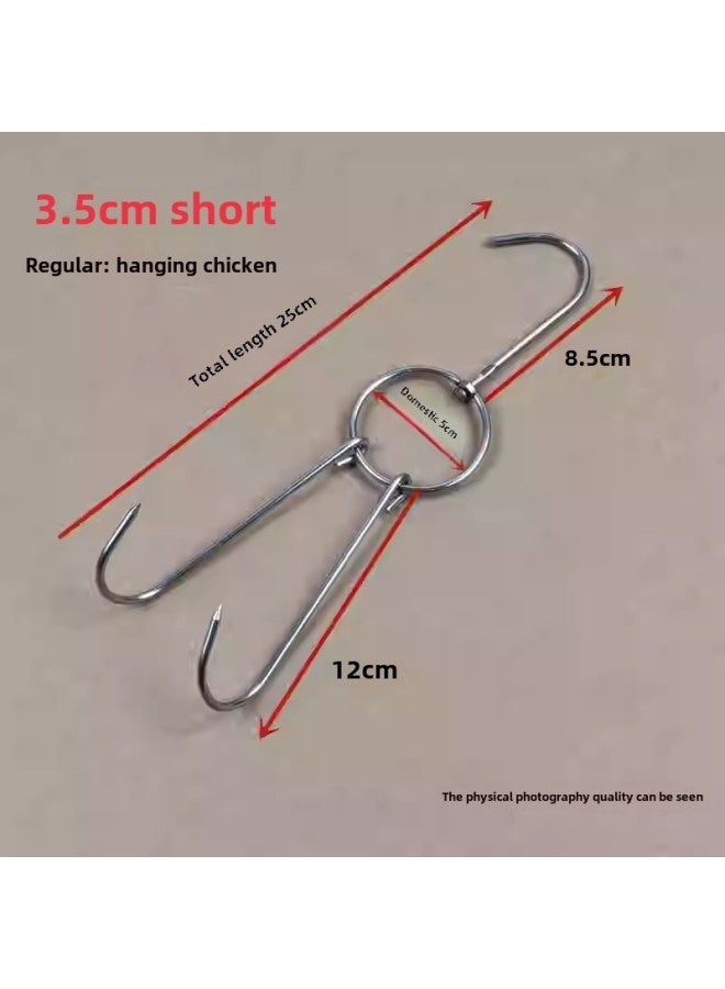 Roast Duck Hook Roast Duck Hook Roast Goose Double Hook Duck Hook Commercial Hook Roast Meat Ring Large Circle Stainless Steel Shelf-Color:3.5cm Thick Non-magnetic Large Circle Total Length 25cm (10 Pieces)  - Image 1