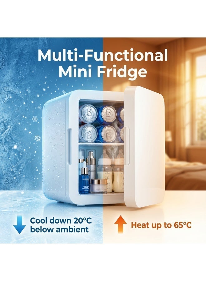 ثلاجة صغيرة ، 8 لتر يمكن المحمولة برودة و دفئا الثلاجة الشخصية للعناية بالبشرة ، مستحضرات التجميل ، الغذاء ، كبيرة لغرفة النوم ، مكتب ، سيارة ، النوم - Image 3