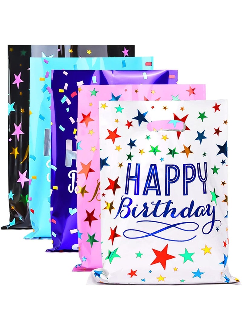 SYOSI Party Favor Bags, 50pcs Assorted Color Goodie Gift Bags for Kids Birthday Parties, Durable Small Treat Bags for Candy Toys and Party Favors, 17x25 cm, Ideal for Girls and Boys Birthday Celebrations - Image 1