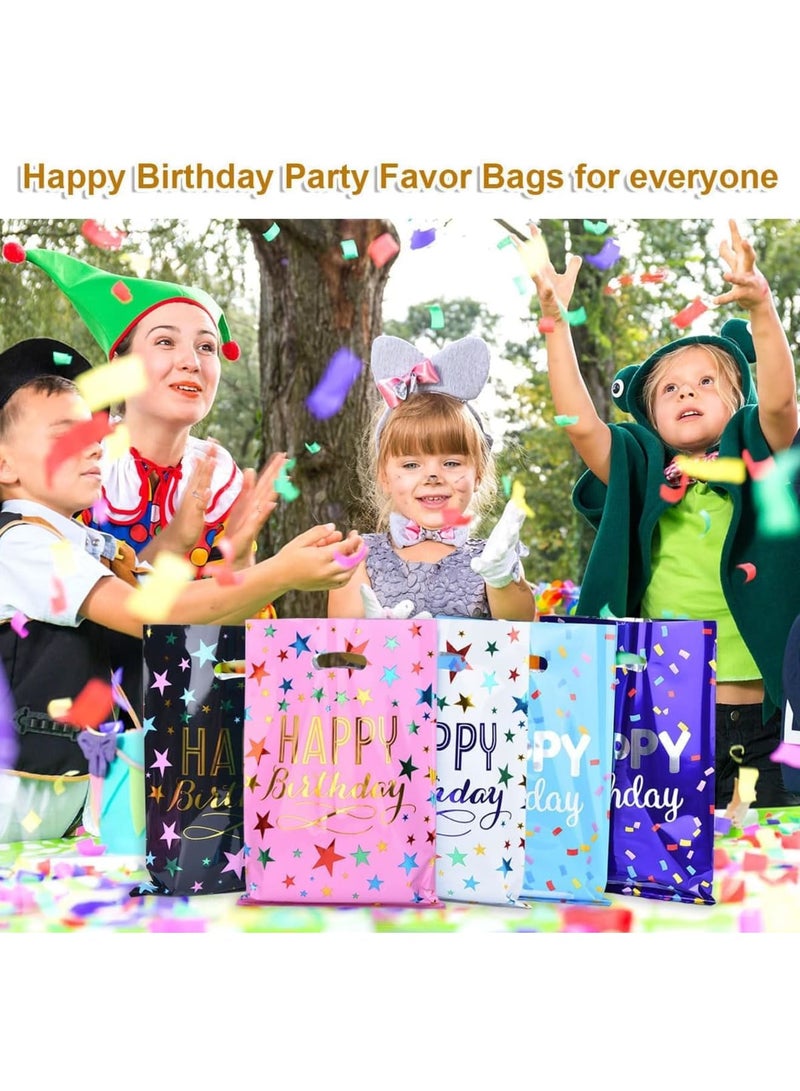 SYOSI Party Favor Bags, 50pcs Assorted Color Goodie Gift Bags for Kids Birthday Parties, Durable Small Treat Bags for Candy Toys and Party Favors, 17x25 cm, Ideal for Girls and Boys Birthday Celebrations - Image 4