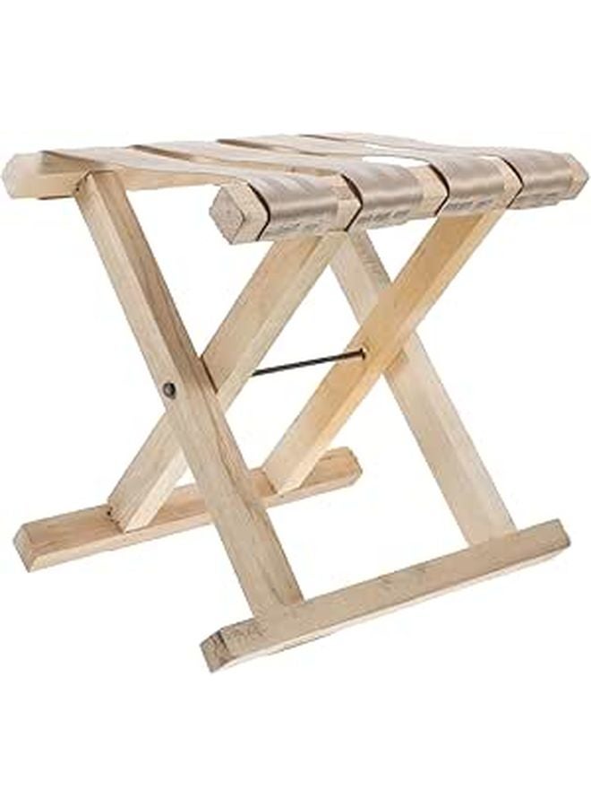 Solid Wood Folding Stool Portable Lightweight Outdoor Camping Chair for Adults - Image 1