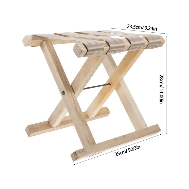 Solid Wood Folding Stool Portable Lightweight Outdoor Camping Chair for Adults - Image 4