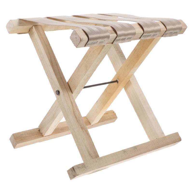 Solid Wood Folding Stool Portable Lightweight Outdoor Camping Chair for Adults - Image 2