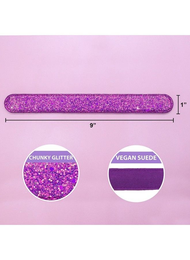 FROG SAC - 6 Glitter Slap Bracelets For Girls Sparkly Snap Bracelet Pack For Kids Cute 90S Y2K Sparkle Party Favors For Teen Girl Fashion - Image 1