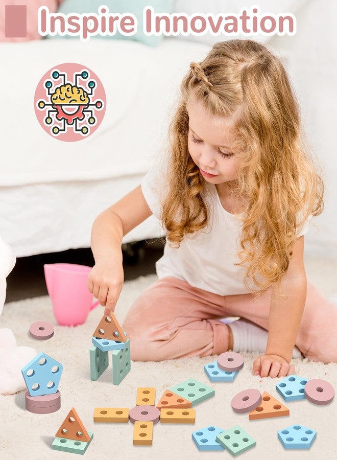 Tonberless Montessori Toys for 1 2 3 Year Old Boy Girl, Toys for Ages 2-4 Toddlers Kids Baby, 1 2 Year Old Birthday Gifts, Wooden Learning Puzzles Easter Basket Stuffers Toys for Toddlers 1-3 - Image 4