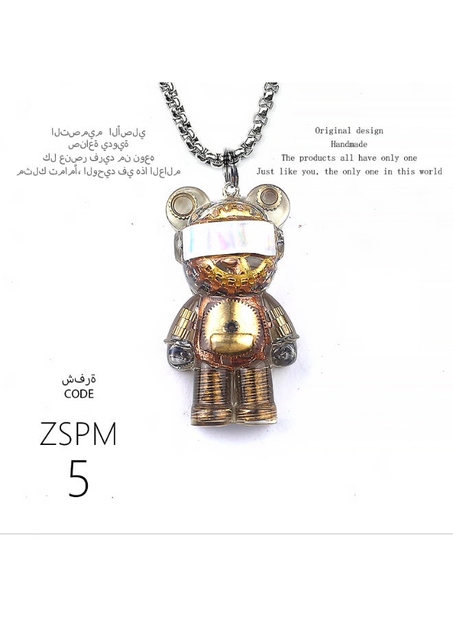 تصميم أصلي قلادة دب رائد فضاء مصنوعة يدويًا، مميزة وشخصية، هدية، سلسلة مفاتيح، إكسسوار مرآة السيارة، عصرية، وحيدة من نوعها، إبداعية، تتناسب مع جميع الإطلالات. - Image 5