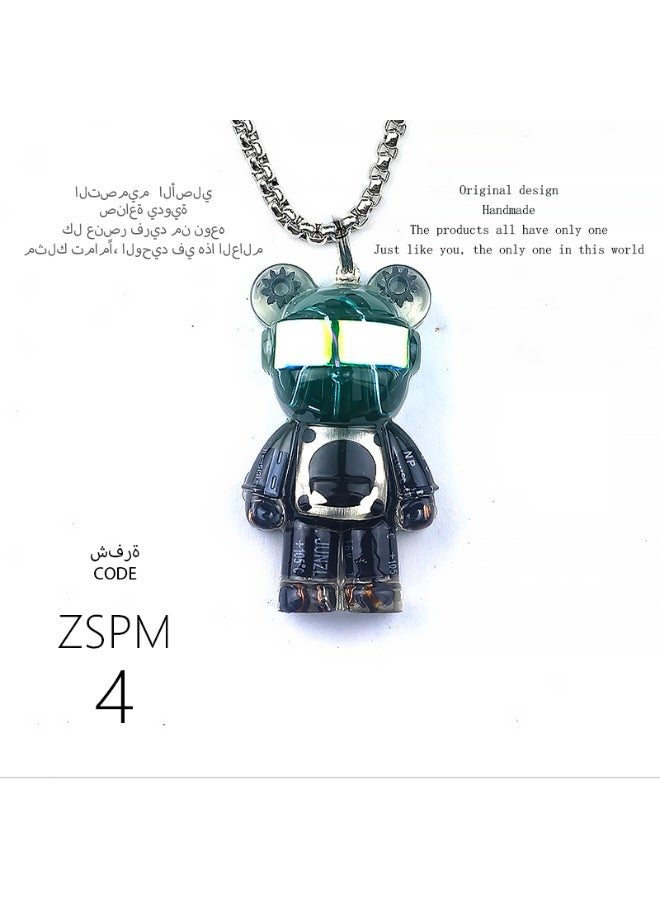 تصميم أصلي قلادة دب رائد فضاء مصنوعة يدويًا، مميزة وشخصية، هدية، سلسلة مفاتيح، إكسسوار مرآة السيارة، عصرية، وحيدة من نوعها، إبداعية، تتناسب مع جميع الإطلالات. - Image 4