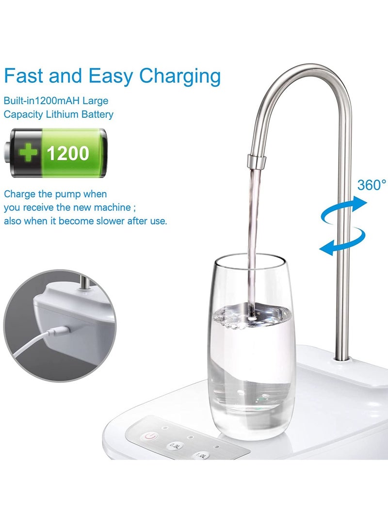 Water Pump for  Water Bottle Dispenser Electric Water Pump Automatic Water Bottle Pump Dispenser for 5 Gallon Bottle(White - Image 2