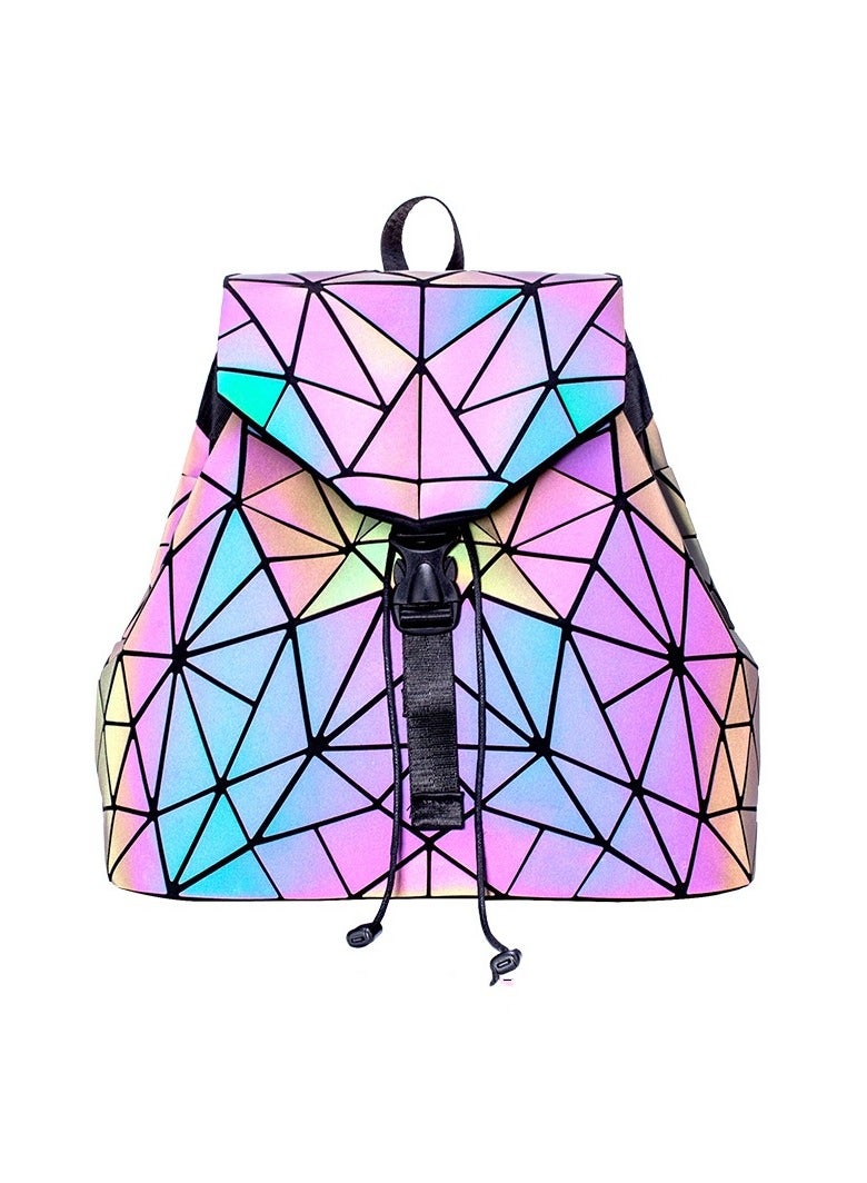 Fashionable and versatile large capacity backpack with diamond grid leisure travel shoulder bag
