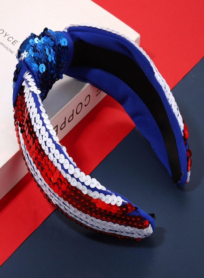 سيالكسهيني مجموعة عصابات رأس CEALXHENY لعيد الاستقلال الأمريكي، عصابات رأس حمراء وبيضاء وزرقاء مزينة بالترتر، عصابة رأس وطنية مزينة بعلم الولايات المتحدة الأمريكية، إكسسوارات شعر لعيد الاستقلال، ملابس وهدايا لعيد الذكرى. - Image 4