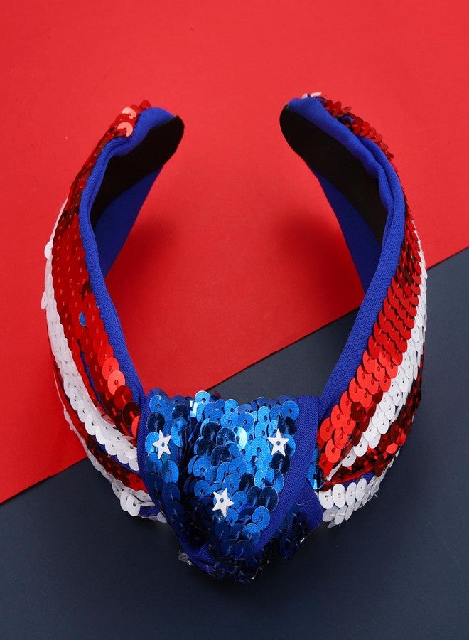 سيالكسهيني مجموعة عصابات رأس CEALXHENY لعيد الاستقلال الأمريكي، عصابات رأس حمراء وبيضاء وزرقاء مزينة بالترتر، عصابة رأس وطنية مزينة بعلم الولايات المتحدة الأمريكية، إكسسوارات شعر لعيد الاستقلال، ملابس وهدايا لعيد الذكرى. - Image 5