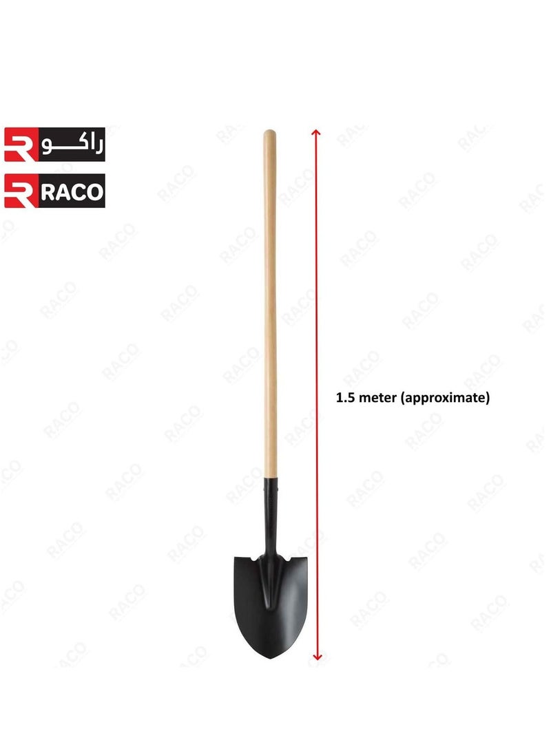 راكو مقبض خشبي ثقيل حفر مجرفة للبستنة والتخييم ، خارج الطريق ، والشواطئ (نوع النقطة) - Image 2