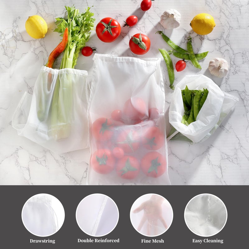 COKUMA 3 Pack Reusable Nut Milk Bag, Food-Grade Nylon Cheese Cloth Bag for Straining, Strong Fine Mesh Strainer Bags with Drawstring for Nut Milk, Cold Brew Coffee, Greek Yogurt, Tea and Juice, 9.5"x14" - Image 3