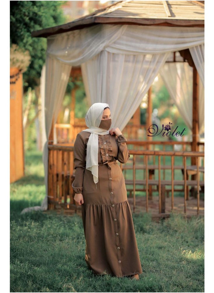Puritopia - Violet Maxi Dress  - Cafe - Image 1