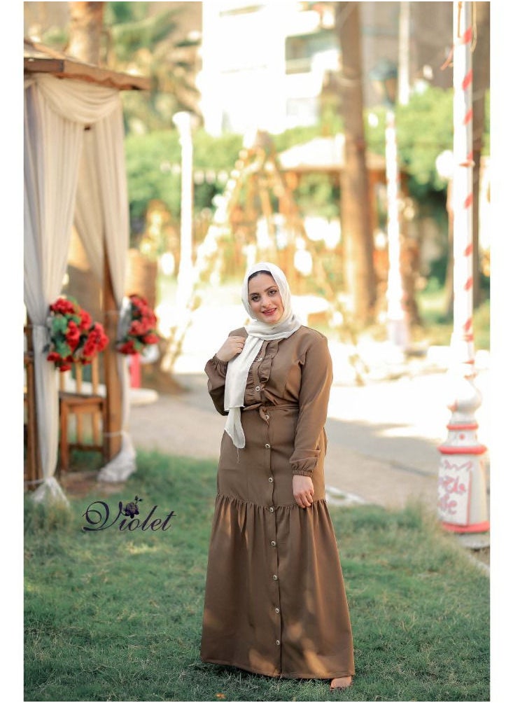 Puritopia - Violet Maxi Dress  - Cafe - Image 1
