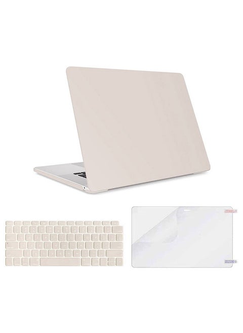 Matte Case For MacBook Air 13 inch 2022-2018 A2337 M1 A2179 A1932 Retina Display Touch ID Plastic Hard Shell and Keyboard Skin and Screen Protector - Rock Grey