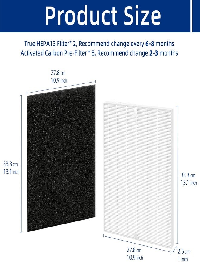 ADDFRESH C545 Replacement Filter S Compatible with Winix C545 B151 P150 9300 Air Purifier - 2 True HEPA Filters + 8 Activated Carbon Pre-Filters - Compare to Part # 1712-0096-00, 2522-0058-00 - Image 5