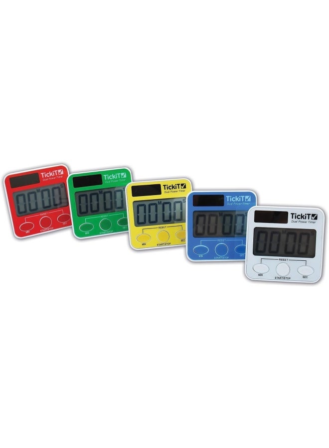 Tickit Dual Power Timer - Pack Of 5 - Student Timers