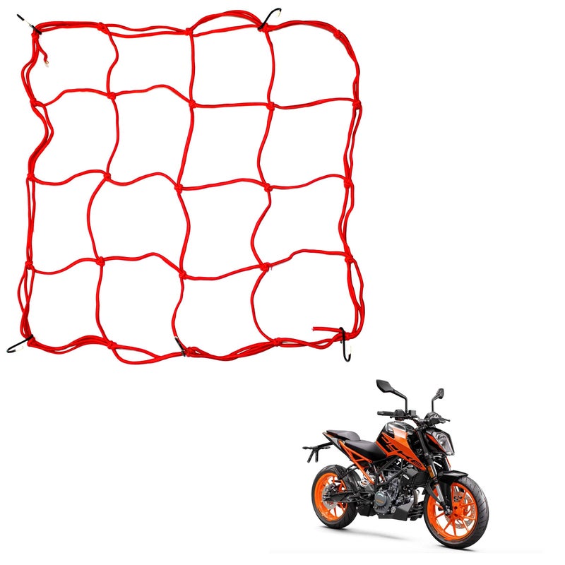 Asryd Universal Bungee Cargo Luggage Net Holder for Bike and Motorcycle - Strong and Elastic 30 x 30cm Mesh Rope Straps for Holding Bags, Helmet or Box for Bike Duke 200 (1.Pcs) - Image 5