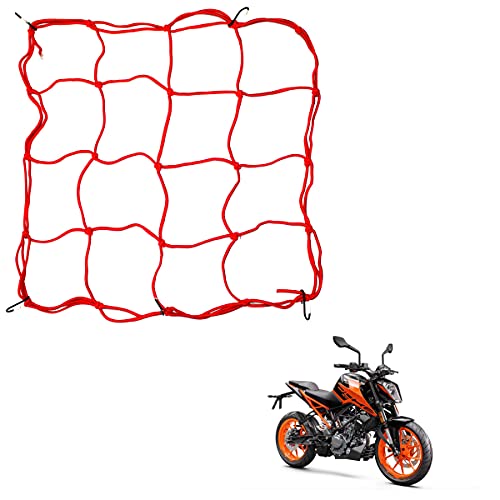 Asryd Universal Bungee Cargo Luggage Net Holder for Bike and Motorcycle - Strong and Elastic 30 x 30cm Mesh Rope Straps for Holding Bags, Helmet or Box for Bike Duke 200 (1.Pcs) - Image 1