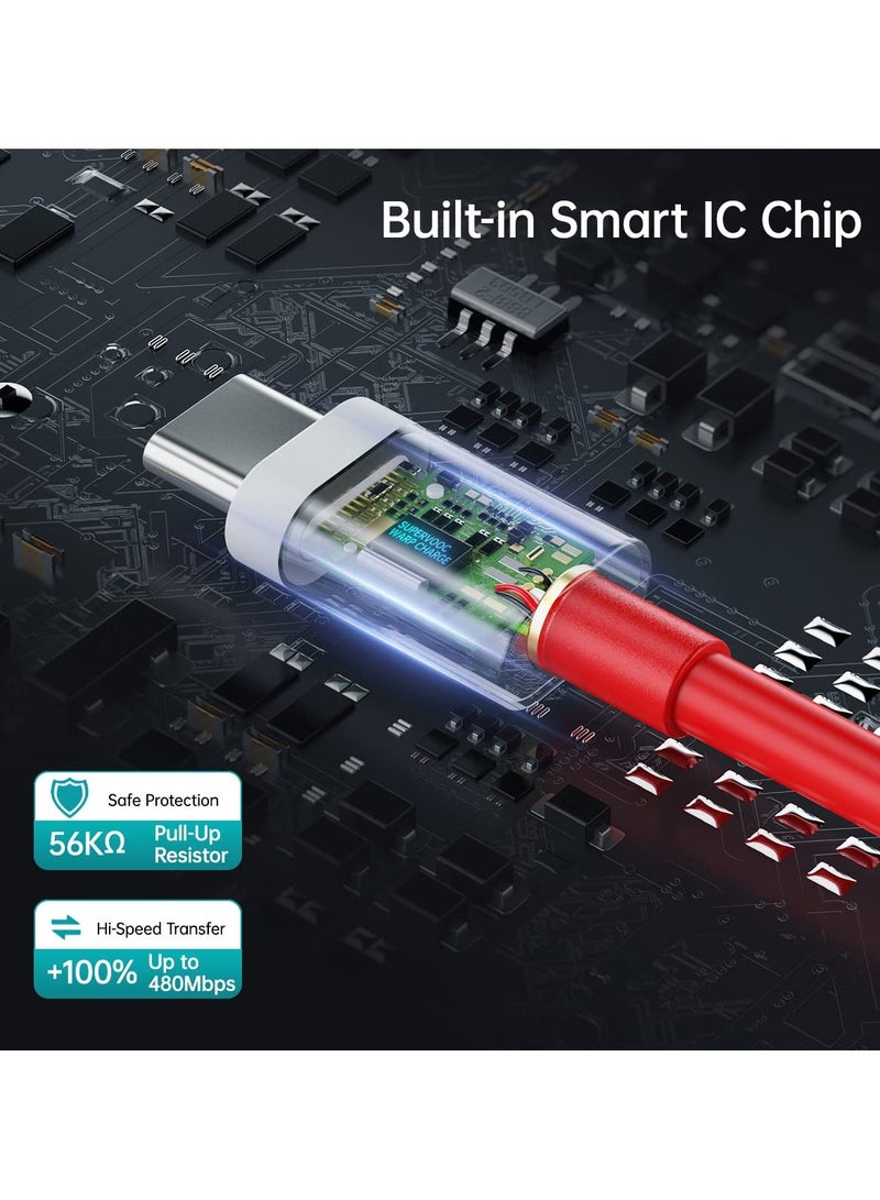 erorex 7.3A for Charging Cable Type C Warp Charge SuperVooc Fast Charger Cord for 12 12R 11 10 Pro 9 10T Open 9R 10R 8T 8 7T 7 6 6T Nord N20 SE N10 N300 CE 2 Lite 2T N100 N200 USB C 3ft/6ft - Image 5