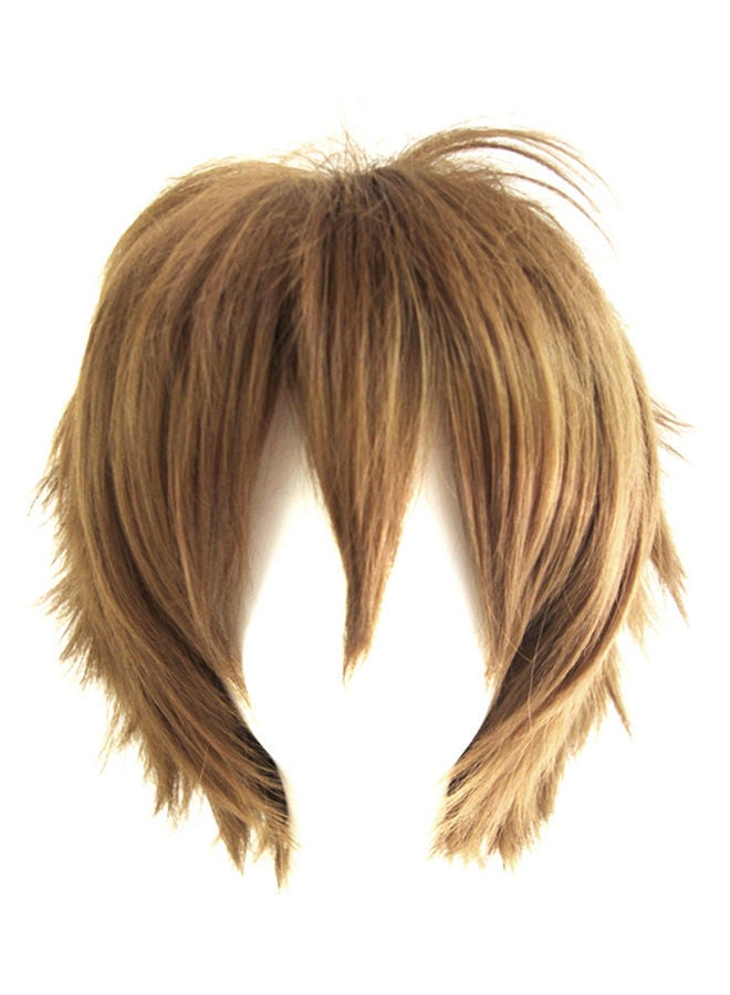 NIBEMINENT Spiky Short Layered Anime Cosplay Wig Dark Brown 35cm - Image 1