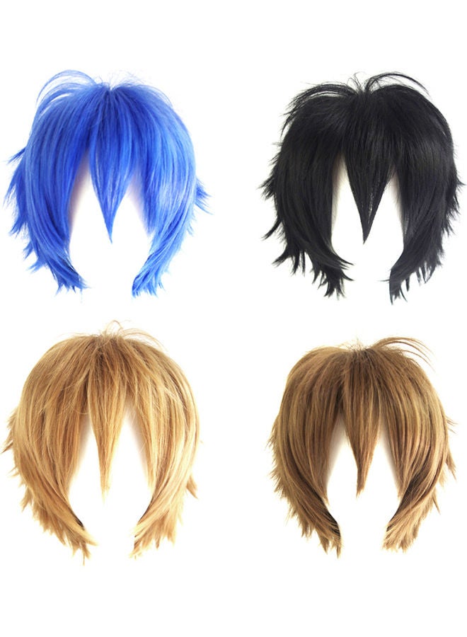 NIBEMINENT Spiky Short Layered Anime Cosplay Wig Dark Brown 35cm - Image 4